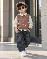 STIM169 Unisex Full Sleeve Oversized Shirt with Attatched Vest with Pant Set