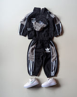STIM170-05 Unisex Full Sleeve OversizedHigh Neck Zipper Jacket with Attatched Bag and Jogger Pant Set