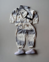 STIM172-01 Unisex Full Sleeve Oversized High Neck Zipper Jacket with Attatched Bag and Jogger Pant Set