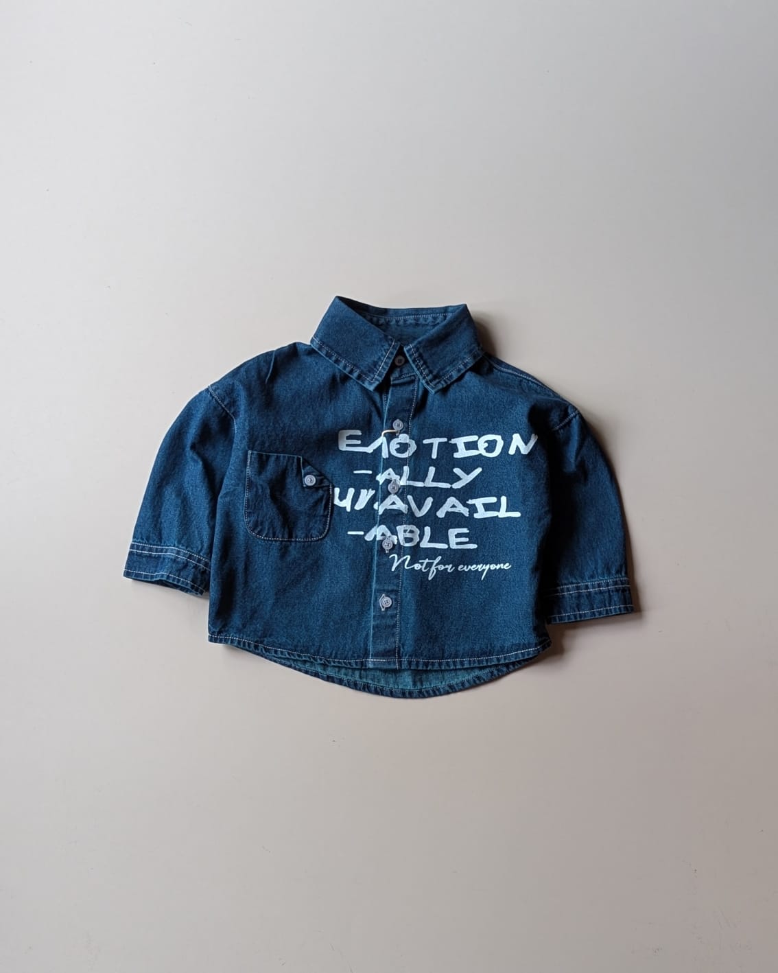 SHWFC201-02 Boys Full Sleeve Oversized Denim Shirt