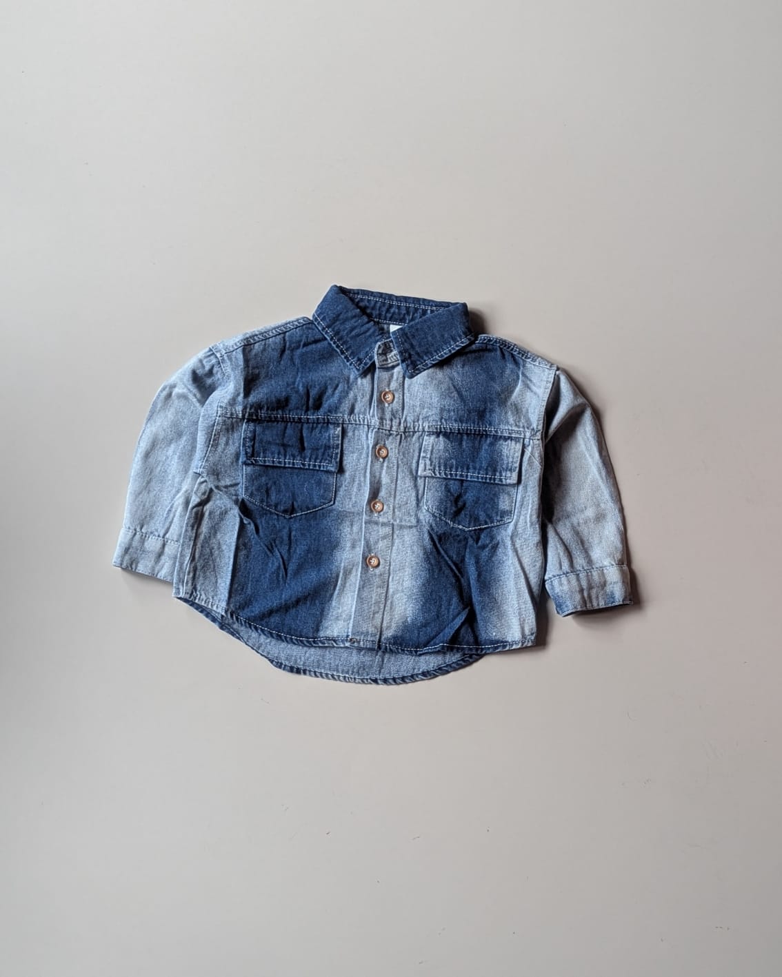 SHIMPC401-01 Unisex Full Sleeve Oversized Denim Shirt