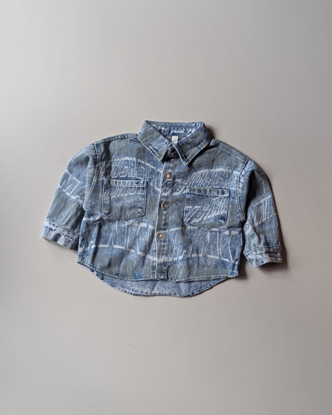 SHIMPF01-02 Unisex Full Sleeve Oversized Denim Shirt