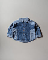 SHIMPF03-01 Unisex Full Sleeve Oversized Denim Shirt