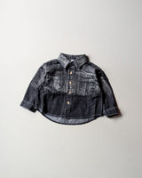 SHIMPF04-02 Unisex Full Sleeve Oversized Denim Shirt