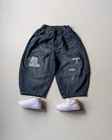 JNS126-02 Unisex Distressed Super Baggy Jeans