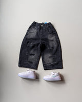 JNS124-02 Unisex Distressed Super Baggy Jeans