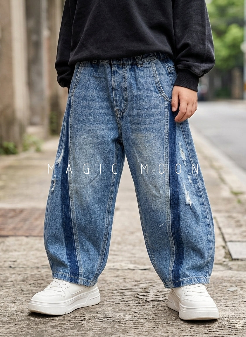 JN1001 Unisex Barrel Fit Baggy Jeans