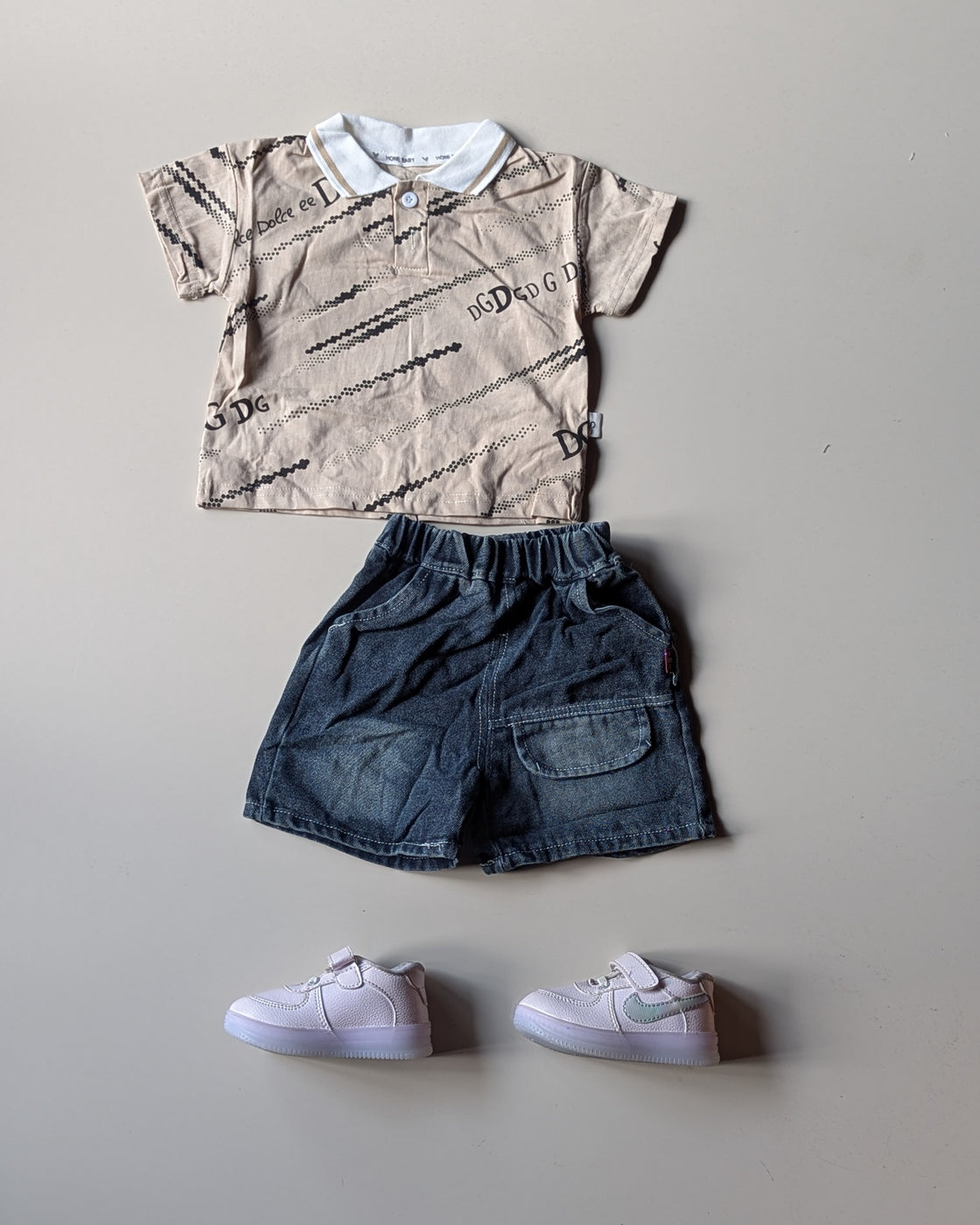 ST105 Unisex Half Sleeve Oversized Polo T Shirt and Shorts Set