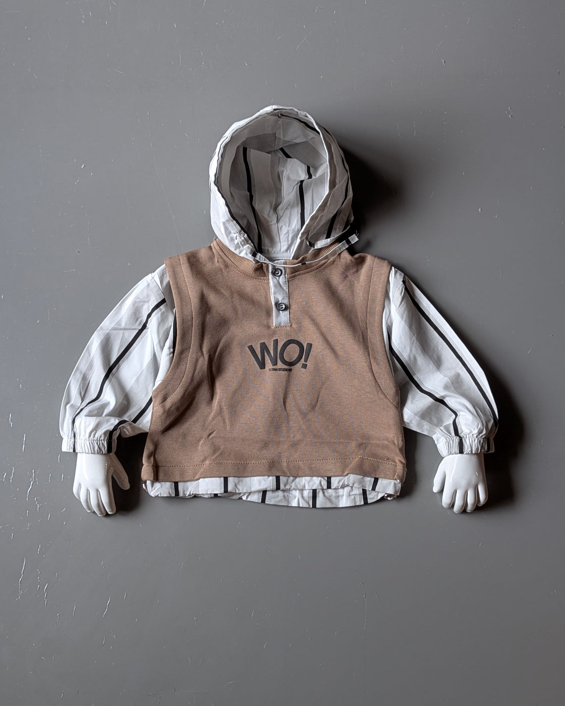 Unisex Full Sleeve Layered Look Oversized Hoody