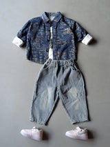 ST104 Unisex Full Sleeve Oversized Jacket Inner T Shirt and Pant Set
