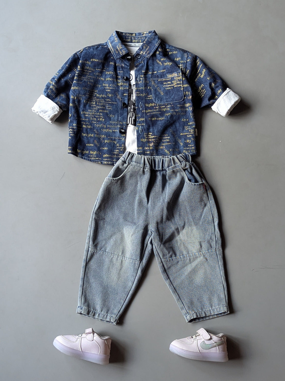ST104 Unisex Full Sleeve Oversized Jacket Inner T Shirt and Pant Set