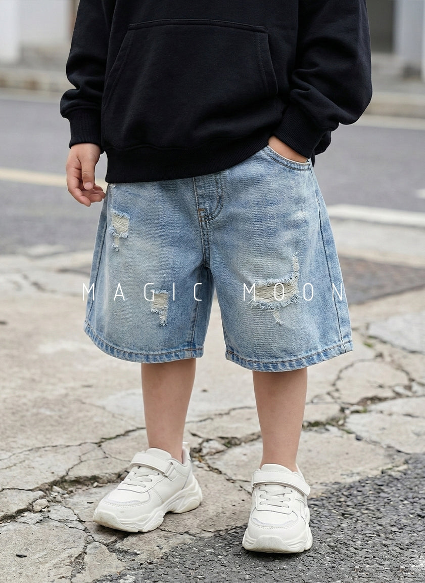 Unisex Distressed Shorts