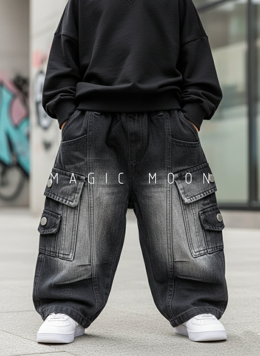 Unisex Washed Super Baggy Jeans