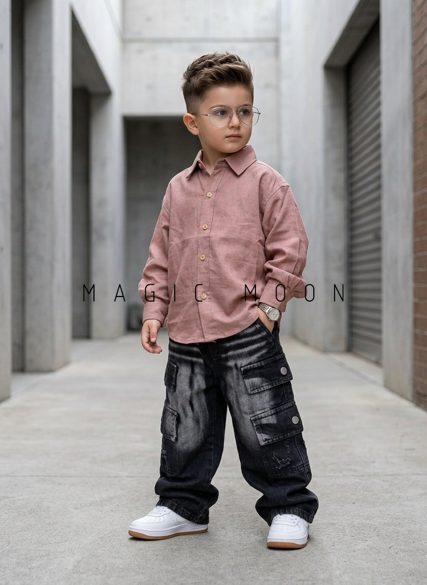 SHFS08 Boys Full Sleeve Oversized Shirt