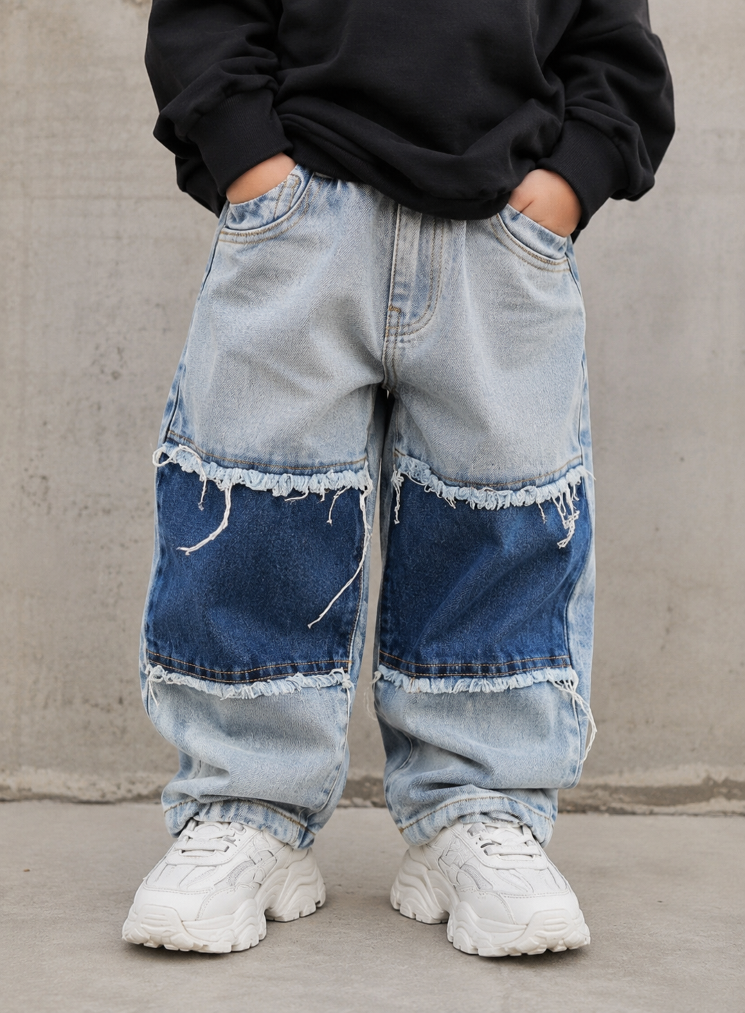 JNS107 Unisex Distressed Baggy Jeans