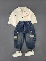 STIM159 Boys Full Sleeve Oversized Shirt with Baggy Jeans