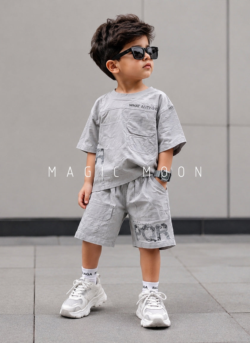 ST105 Unisex Half Sleeve Oversized T Shirt and Shorts Set
