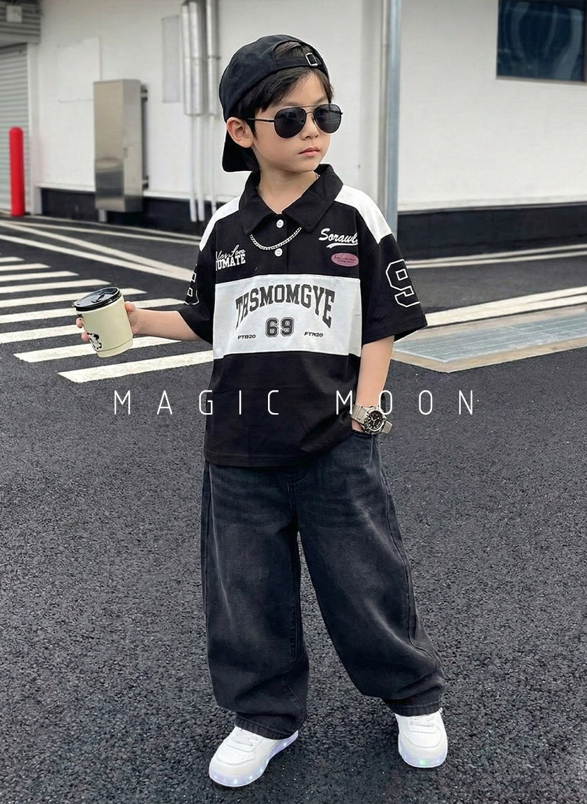 Unisex Half Sleeve Oversized Polo Neck T Shirt