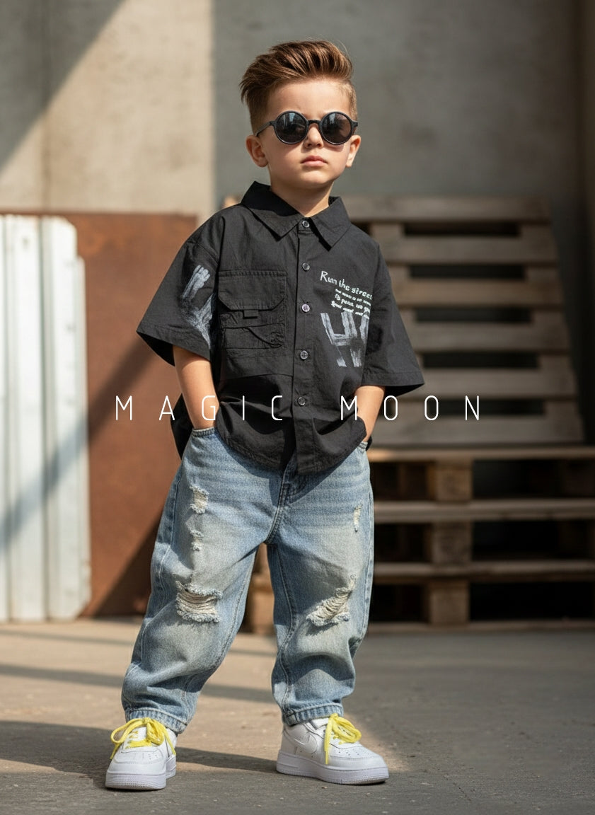 Unisex Half Sleeve Oversized Shirt