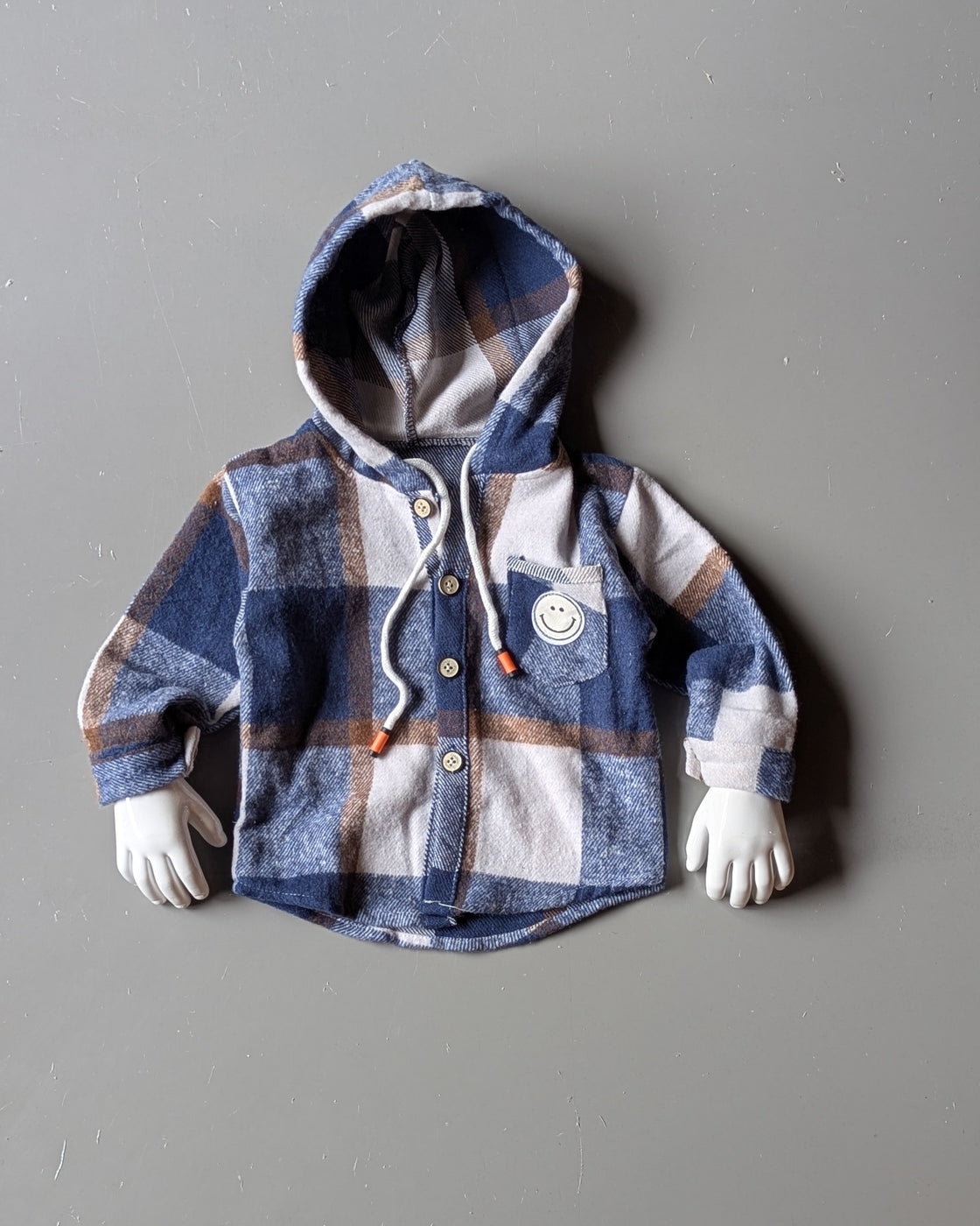 Unisex Check Hooded Shirt