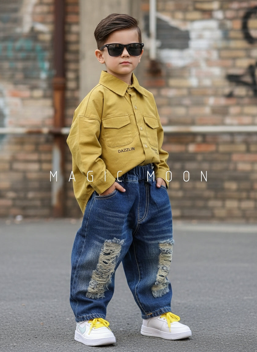 Boy's Full Sleeve Oversized Shirt