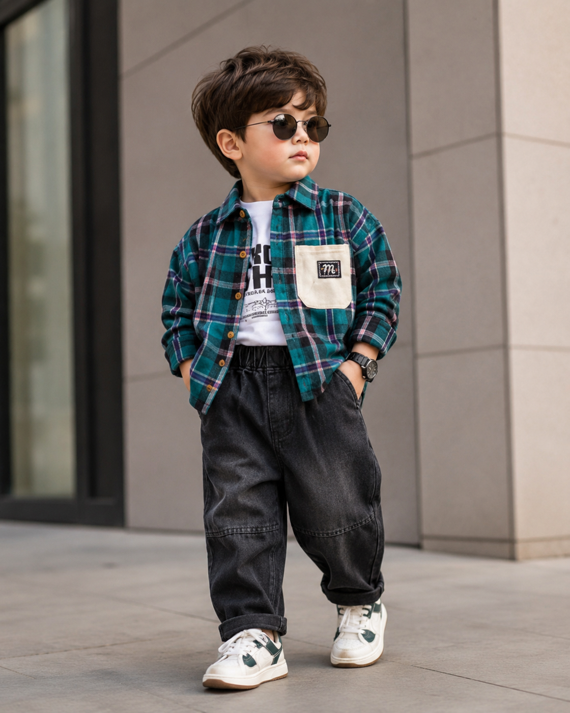 STIM109-05 Unisex Full Sleeve Oversized Shirt with Inner T Shirt and Pant Set