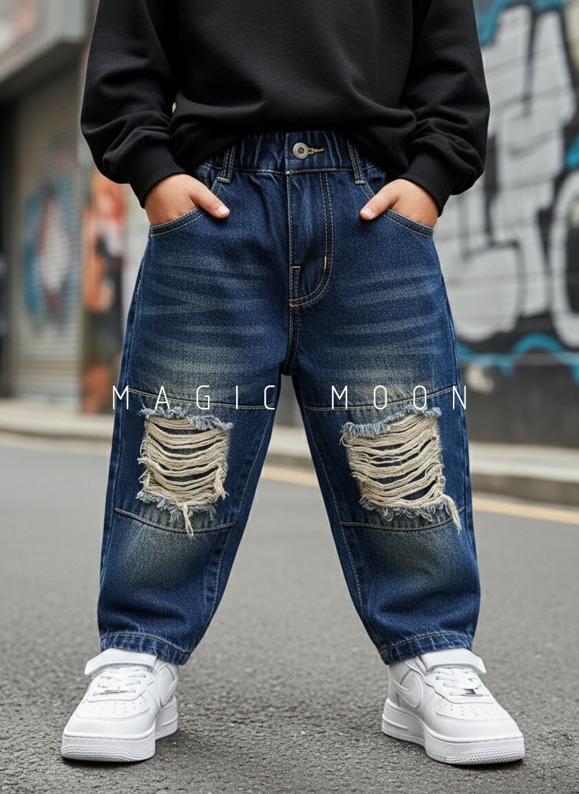 Unisex Distressed Baggy Jeans