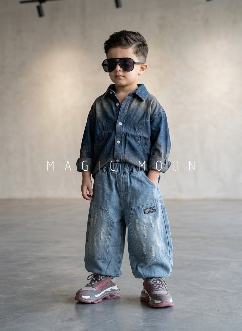 SHFS04 Boy's Full Sleeve Oversized Shirt