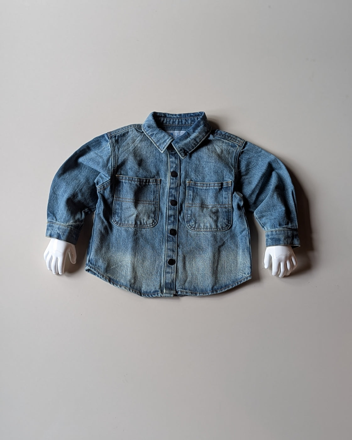SHFS26 Boys Full Sleeve Oversized Denim Shirt