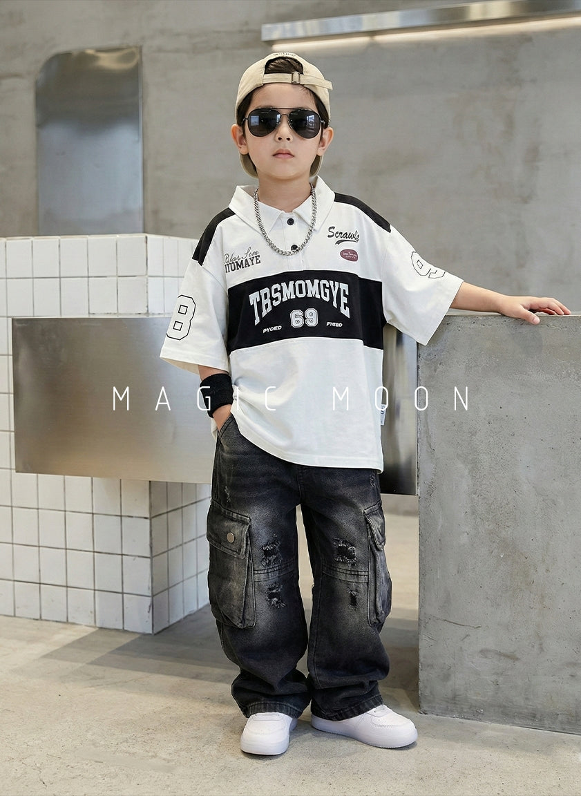 Unisex Half Sleeve Oversized Polo Neck T Shirt