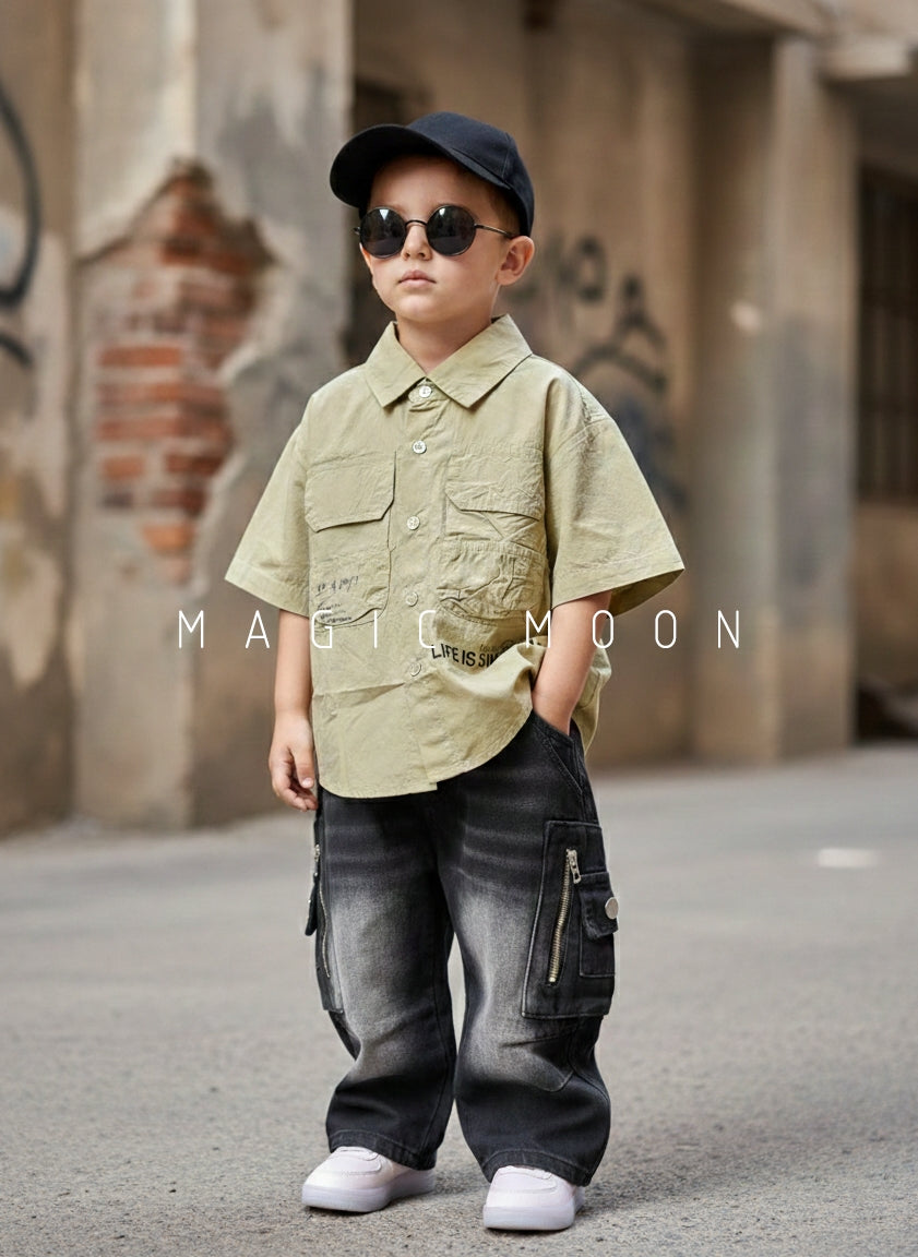 Unisex Half Sleeve Oversized Shirt