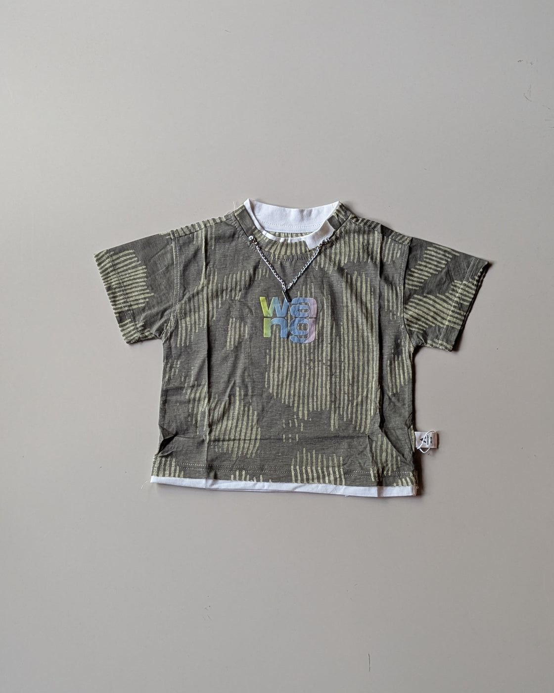 TSHIMZ02-02 Unisex Half Sleeve Oversized T Shirt with Attached Chain