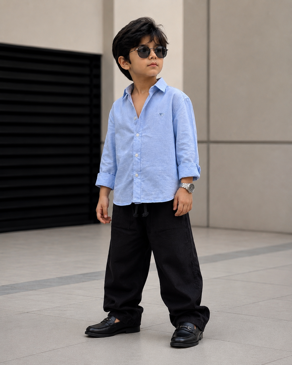 SHFS24 Boys Full Sleeve Oversized Linen Shirt