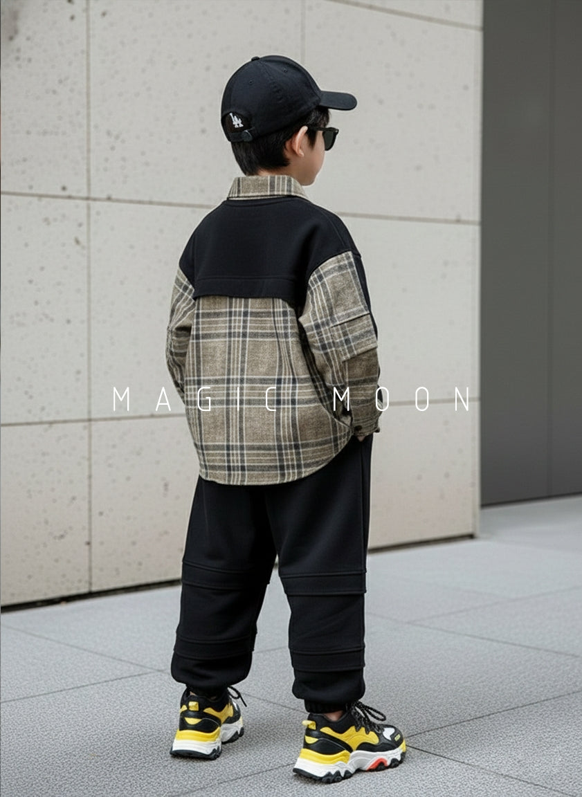 Unisex Full Sleeve Oversized Layered Look T Shirt with Baggy Pant Set