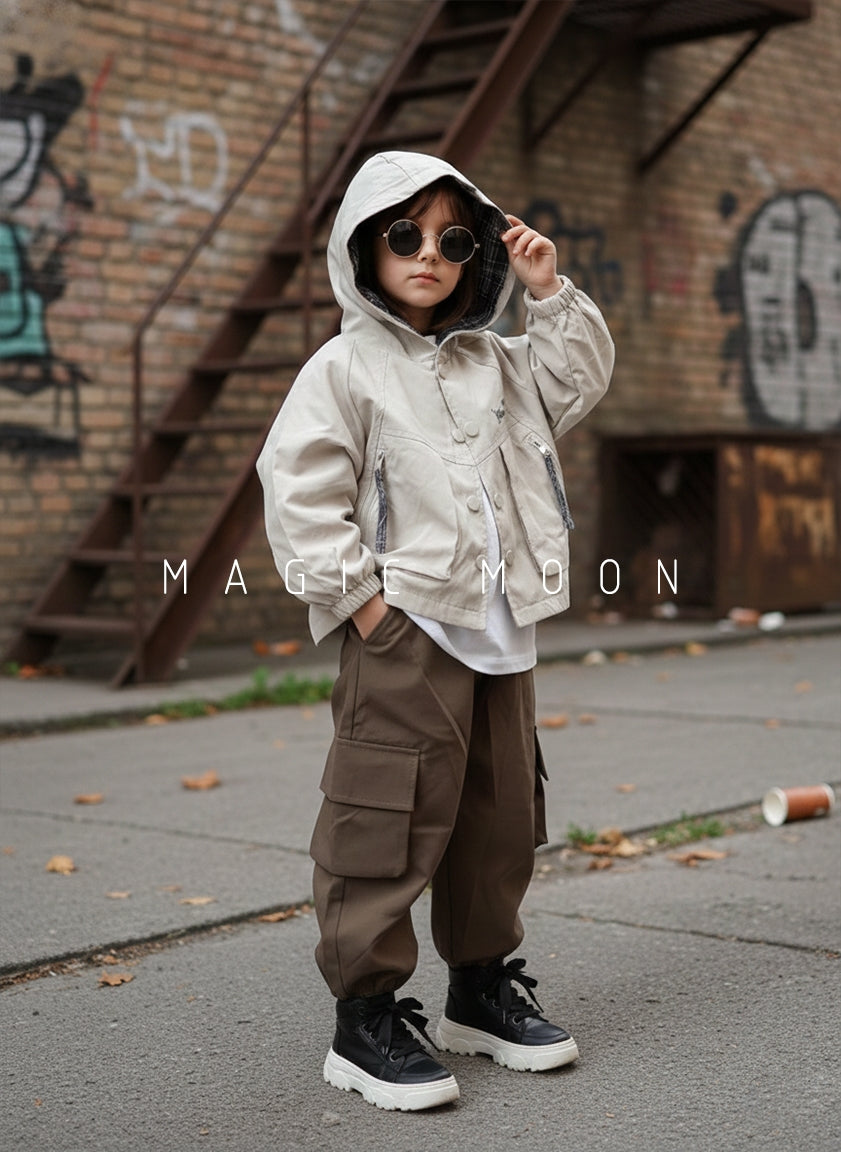 Unisex Full Sleeve Oversized Hooded Jacket Inner T Shirt and Pant Set