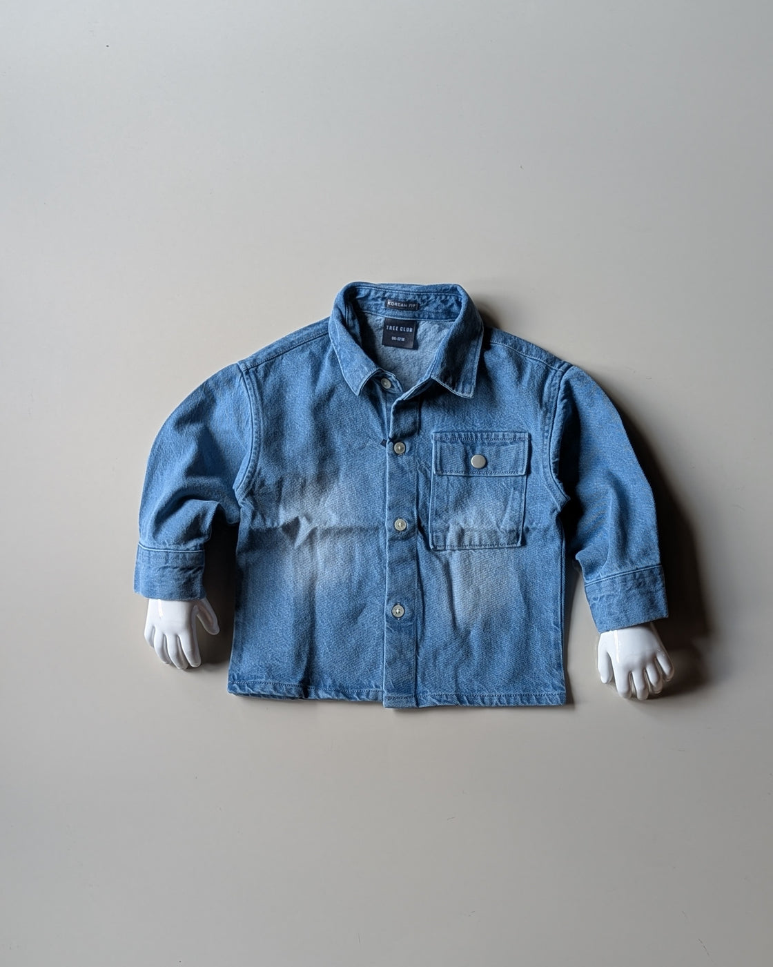 SHFS13 Boy's Full Sleeve Oversized Denim Shirt