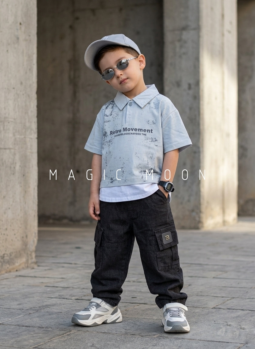 HSP01 Unisex Half Sleeve Oversized Polo T Shirt