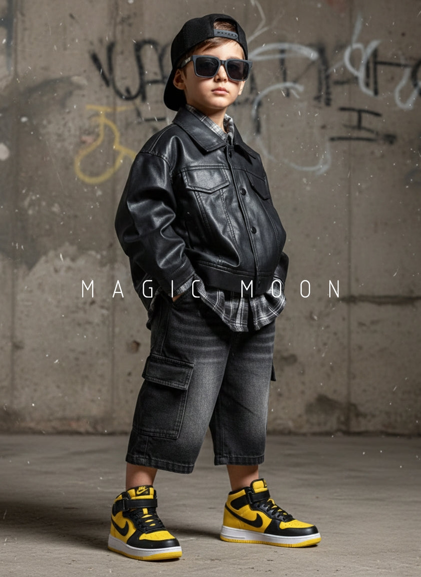 Unisex Full Sleeve Oversized Leather Jacket