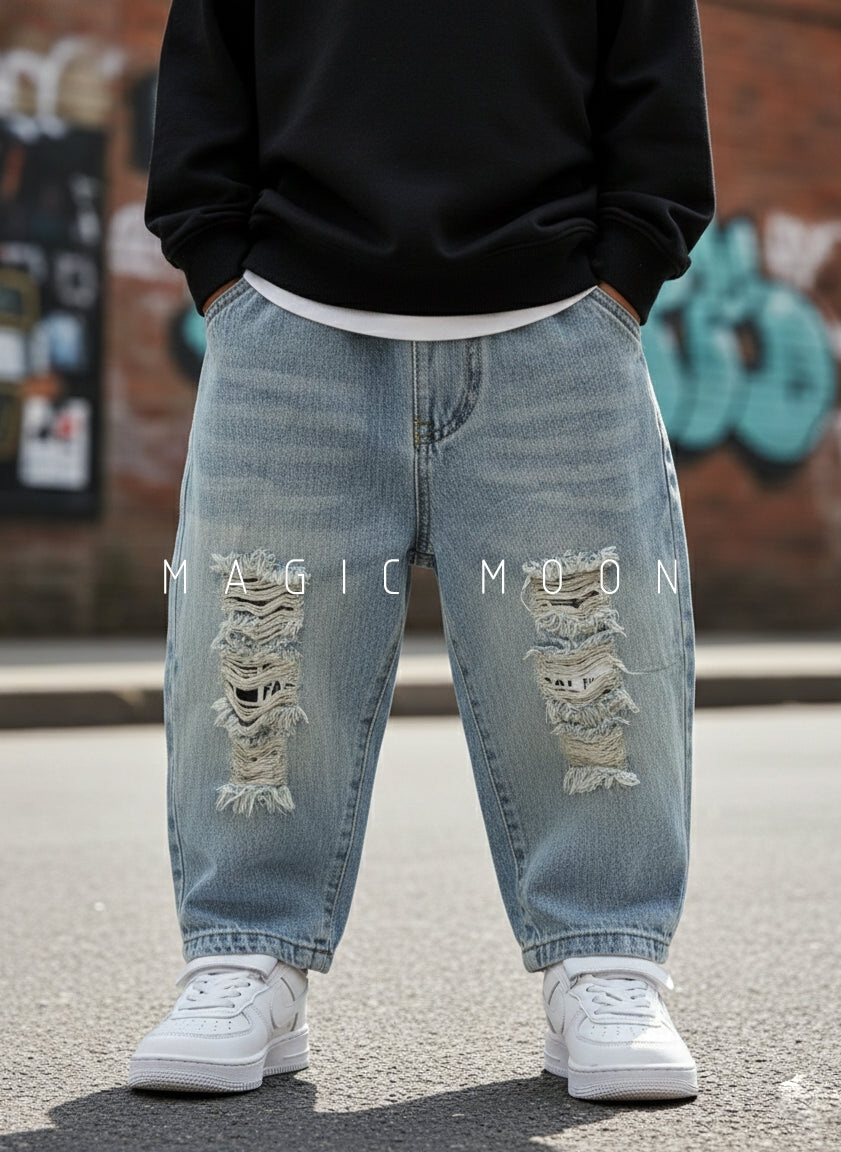 Unisex Distressed Baggy Jeans