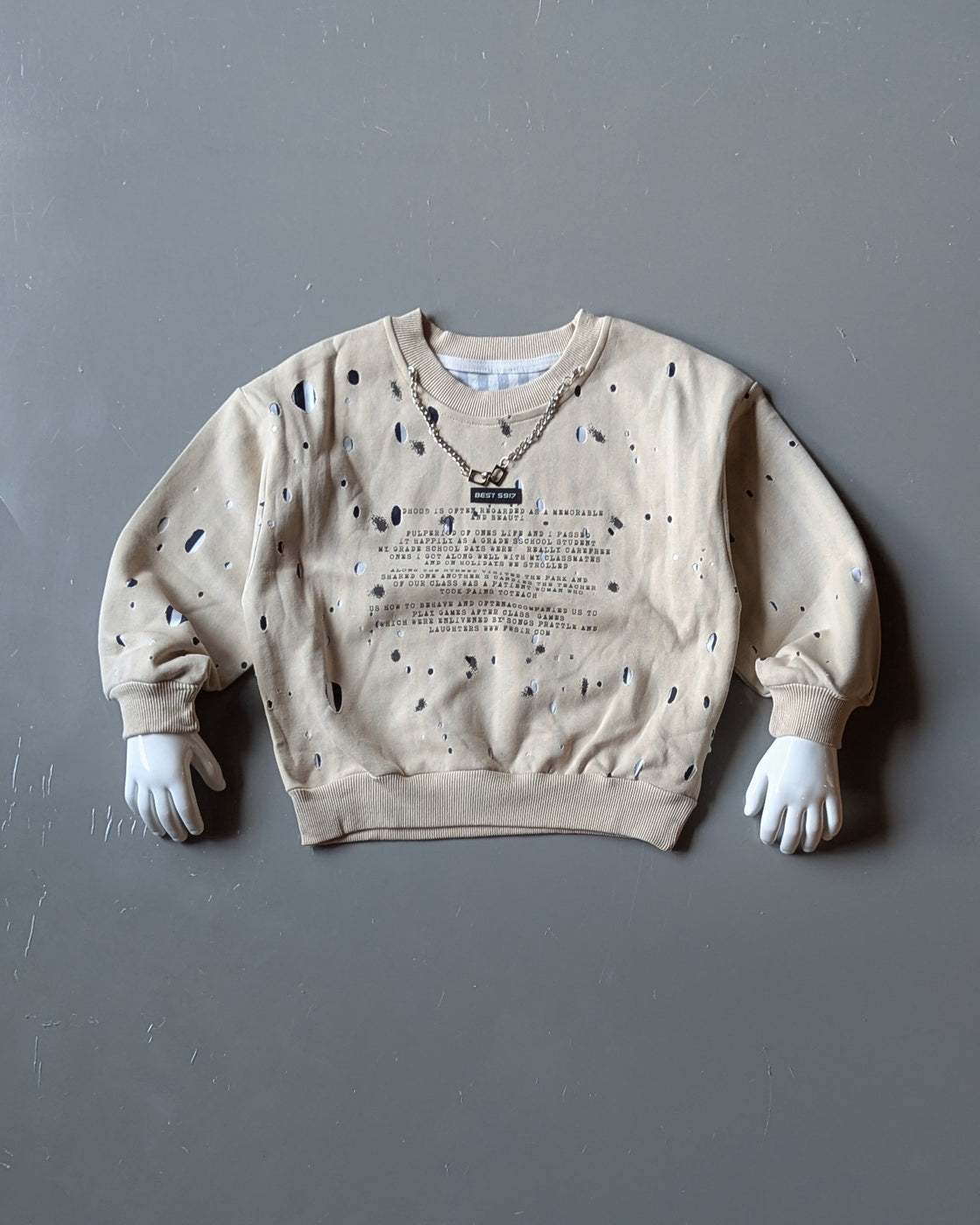 Unisex Full Sleeve Distressed T Shirt