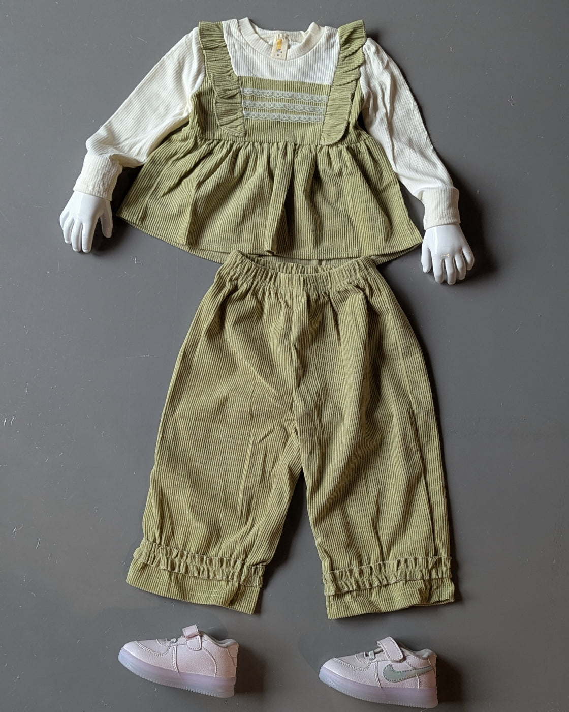 Full Sleeve Inner T Shirt, Vest and Wide Leg Pant Set