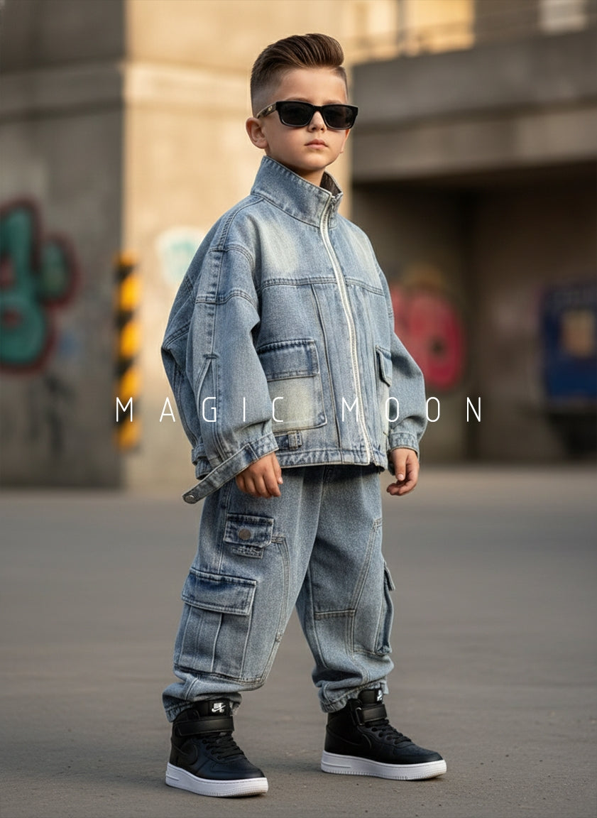 Unisex Full Sleeve Oversized Denim Jacket