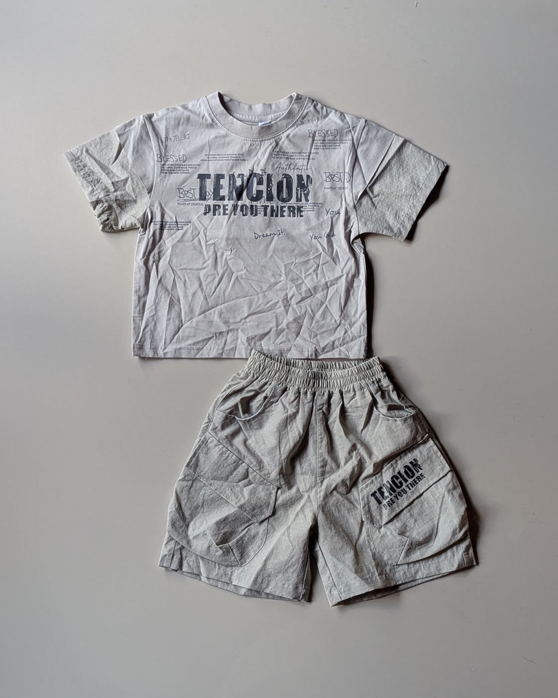 ST105 Unisex Half Sleeve Oversized T Shirt and Shorts Set