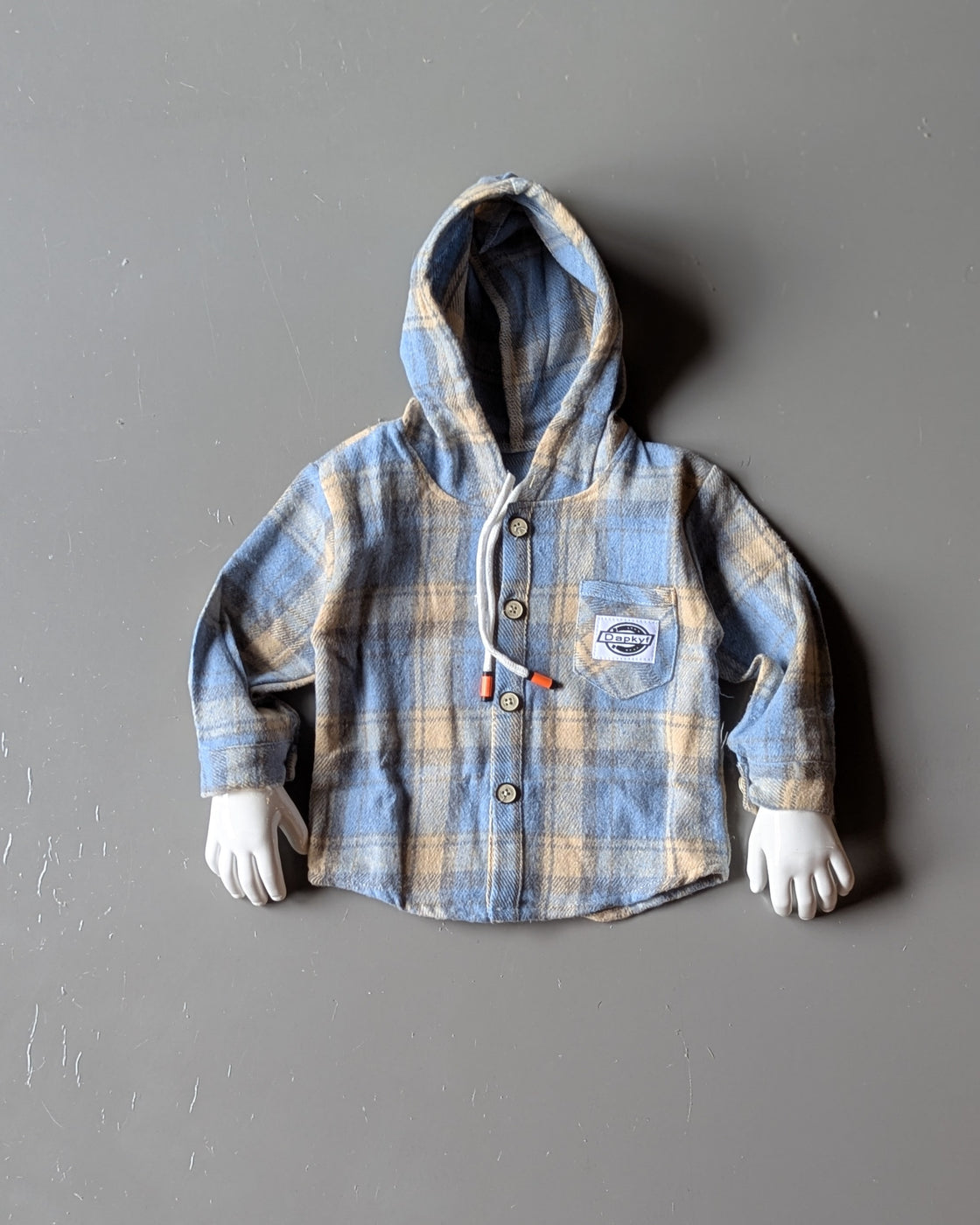 Unisex Check Hooded Shirt