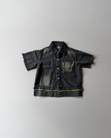 SHIMC03Boys Half Sleeve Oversized Denim Shirt