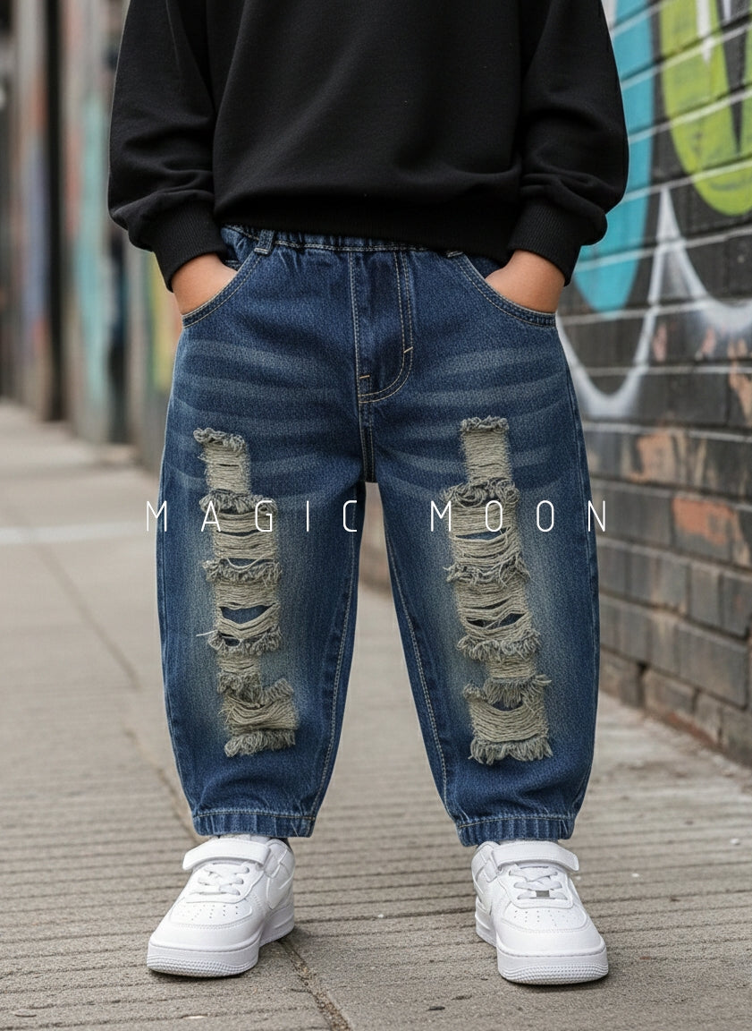 Unisex Distressed Baggy Jeans