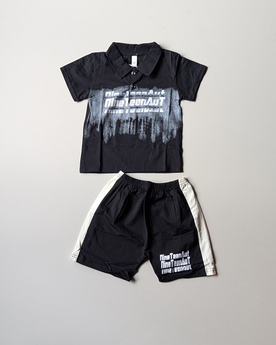 ST105 Unisex Half Sleeve Oversized Polo T Shirt and Shorts Set