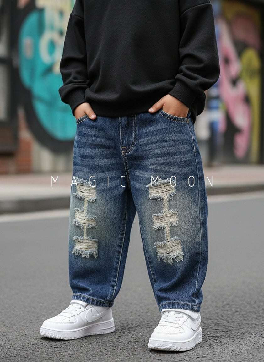 Unisex Distressed Baggy Jeans