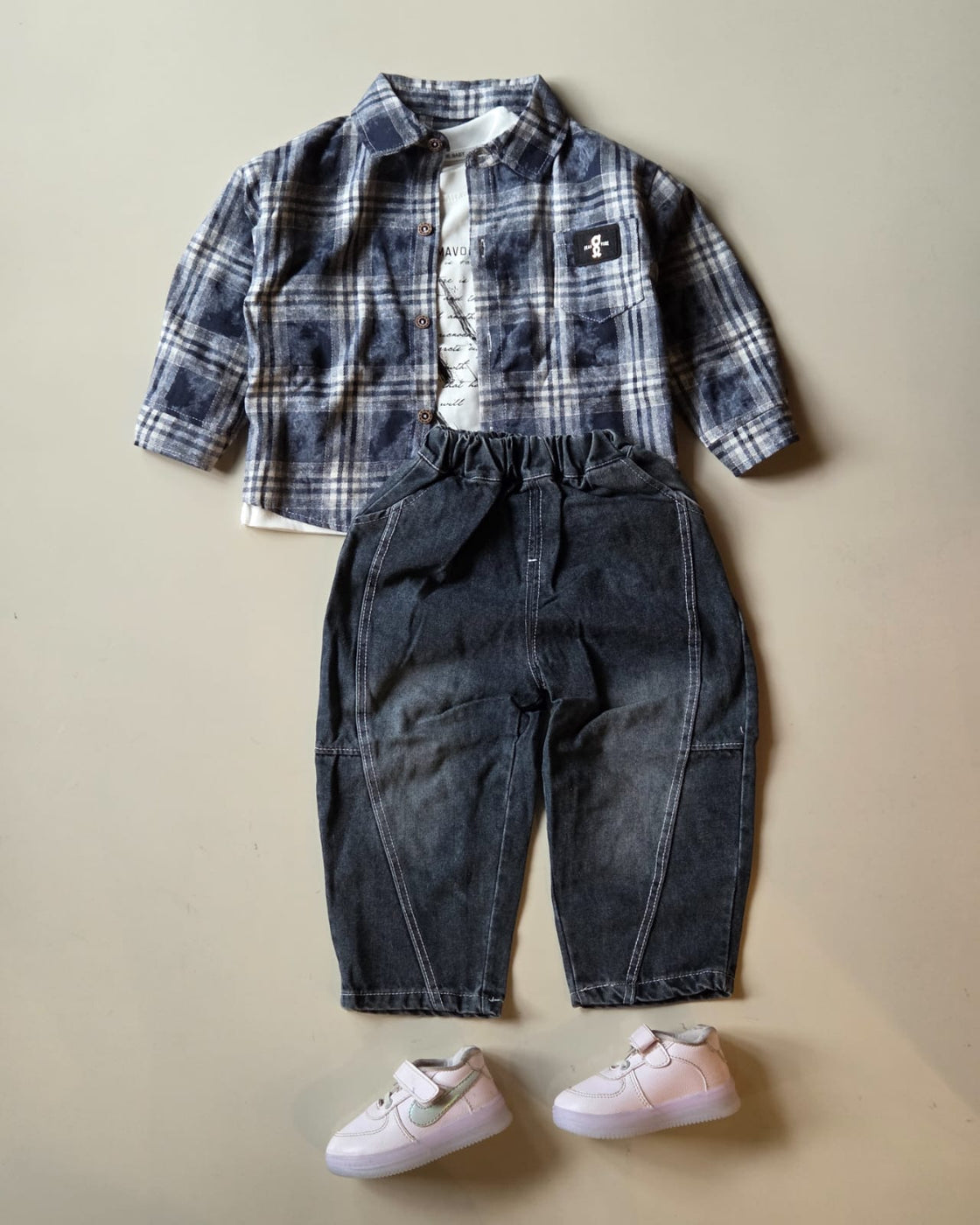 STIM109-08 Unisex Full Sleeve Oversized Shirt with Inner T Shirt and Pant Set