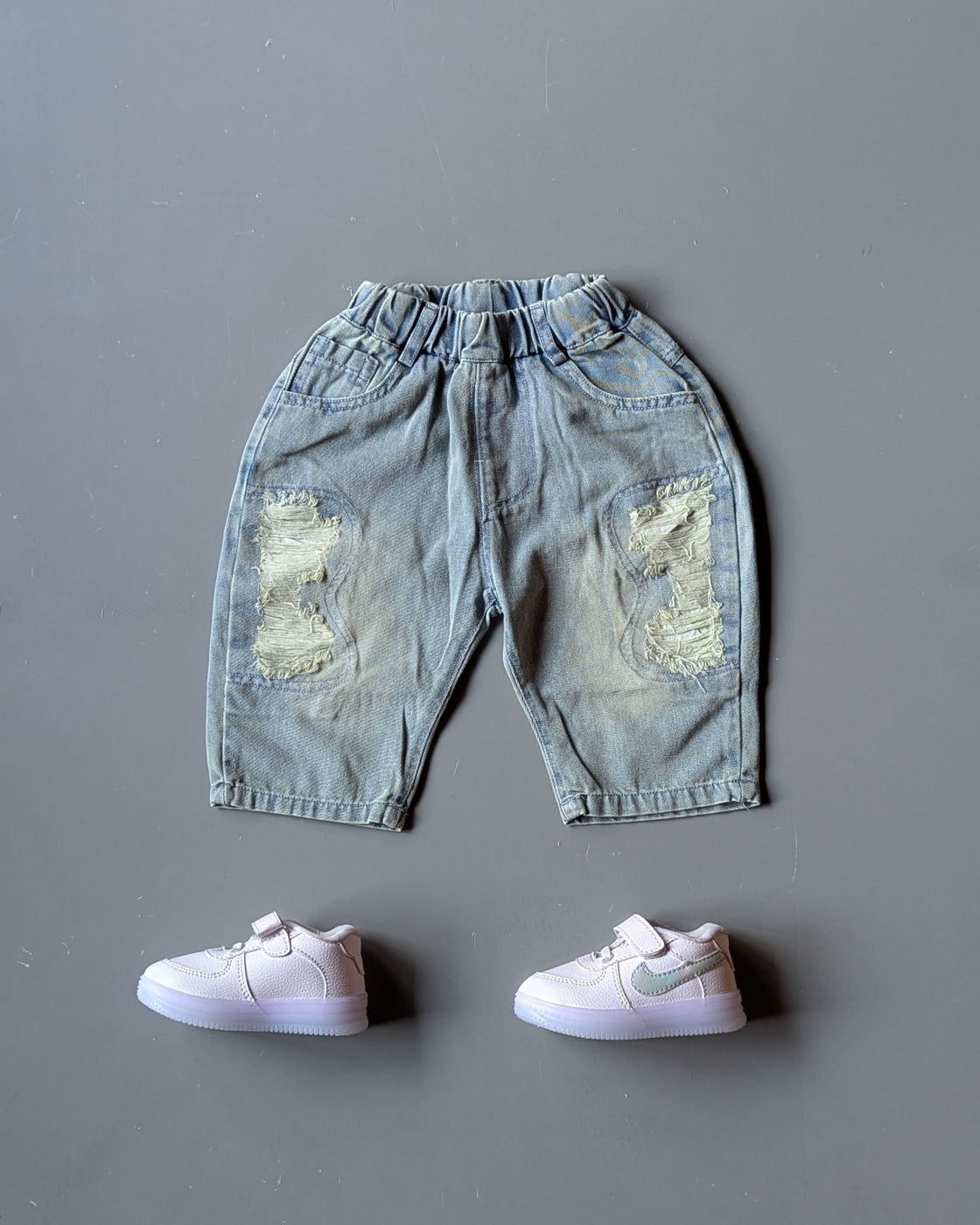 Unisex Knee Length Denim Shorts